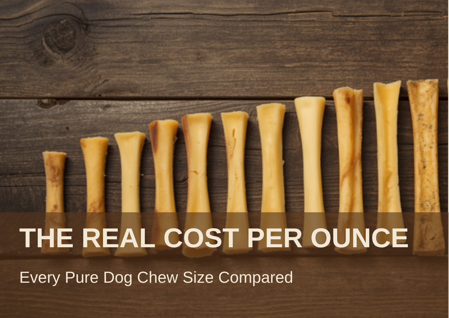 The Real Cost Per Ounce: every Pure Dog Chew size compared