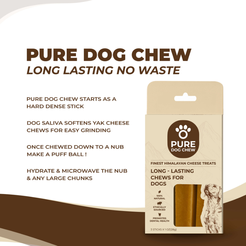 Original Himalayan Yak Cheese Dog Chews – 1 oz × 3 Sticks