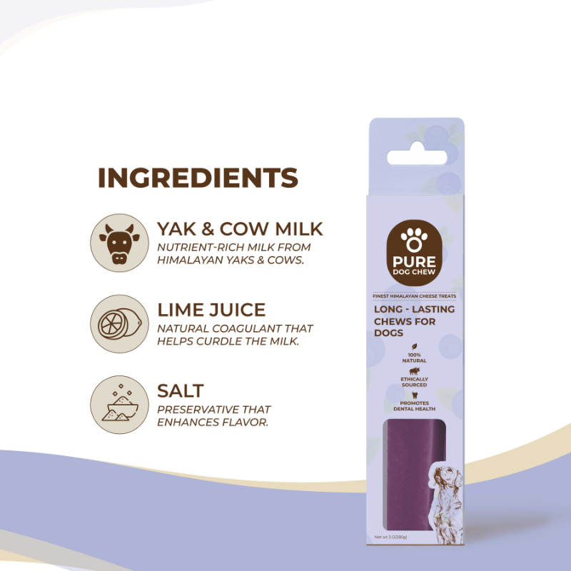 Blueberry Himalayan Yak Cheese Dog Chew β 3 oz