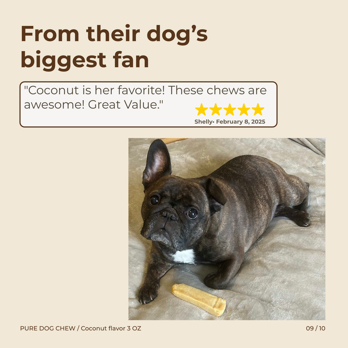 Coconut Himalayan Yak Cheese Dog Chew – 3 oz