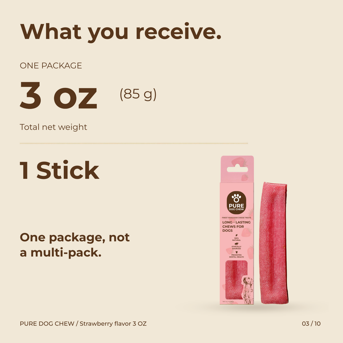Strawberry Himalayan Yak Cheese Dog Chew – 3 oz