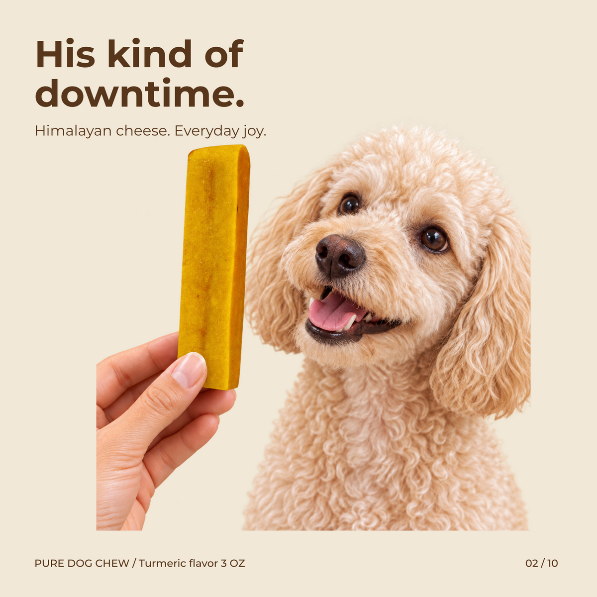 Turmeric Himalayan Yak Cheese Dog Chew – 3 oz