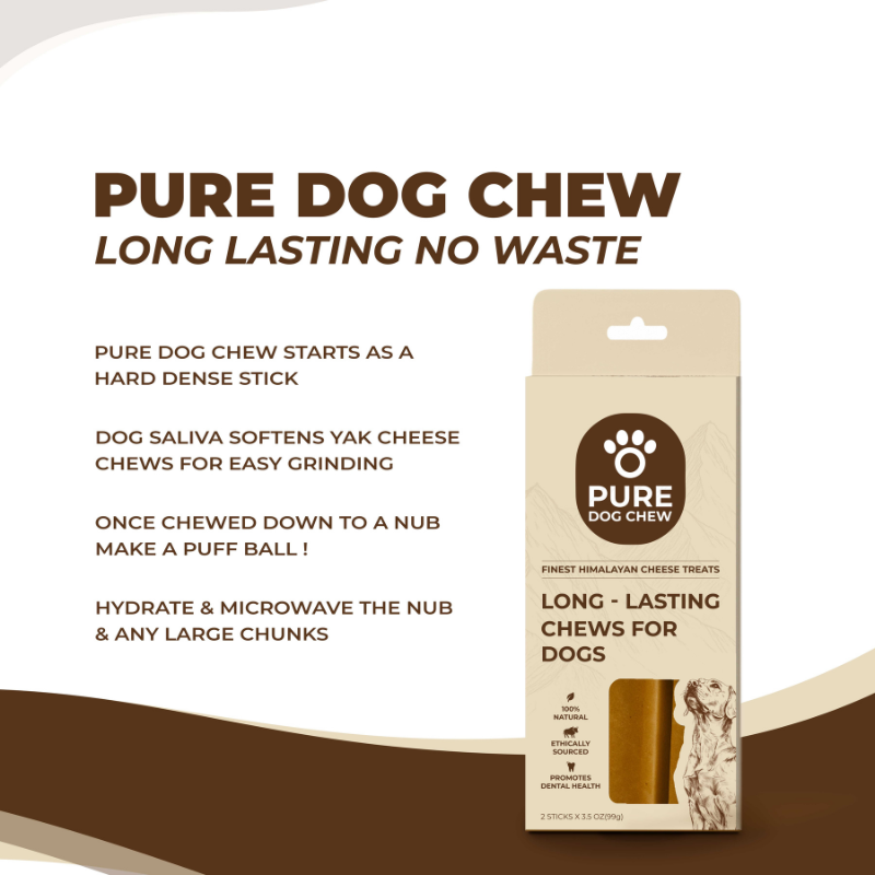 Original Himalayan Yak Cheese Dog Chews, 3.5 oz × 2 Sticks
