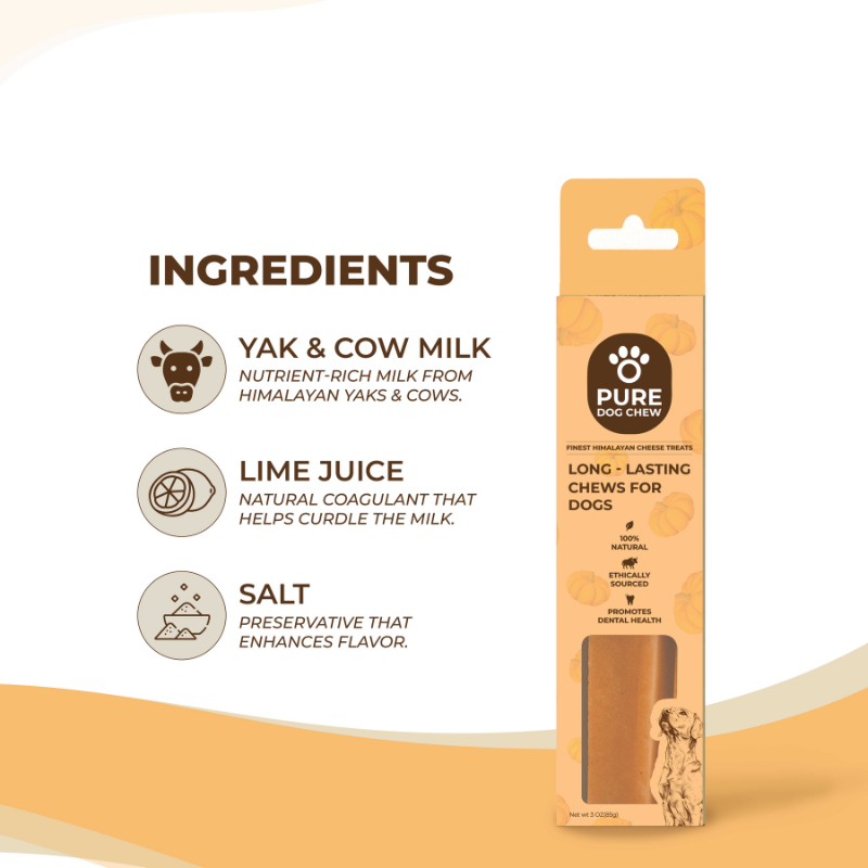 Pumpkin Himalayan Yak Cheese Dog Chew – 3 oz