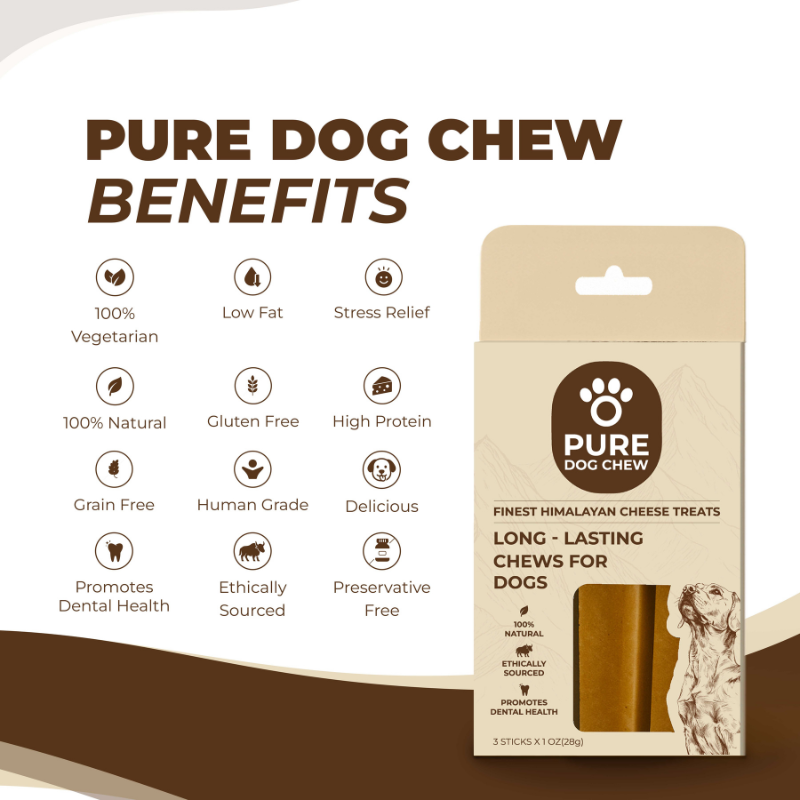 Original Himalayan Yak Cheese Dog Chews – 1 oz × 3 Sticks