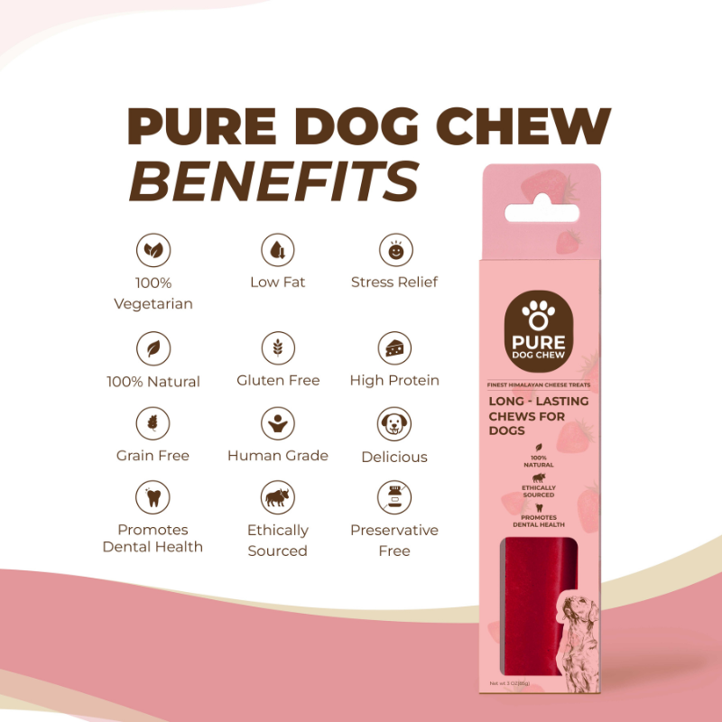Strawberry Himalayan Yak Cheese Dog Chew – 3 oz