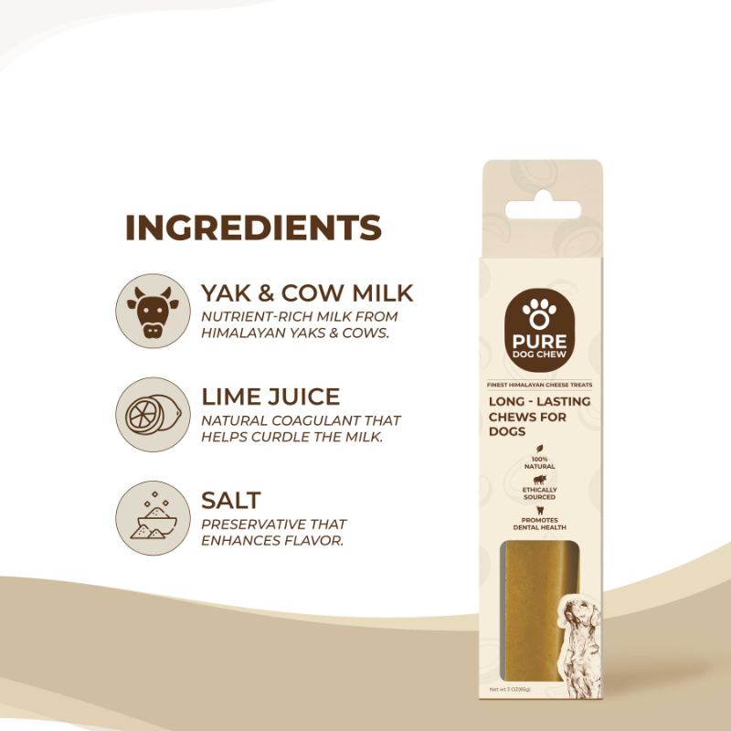 Coconut Himalayan Yak Cheese Dog Chew – 3 oz