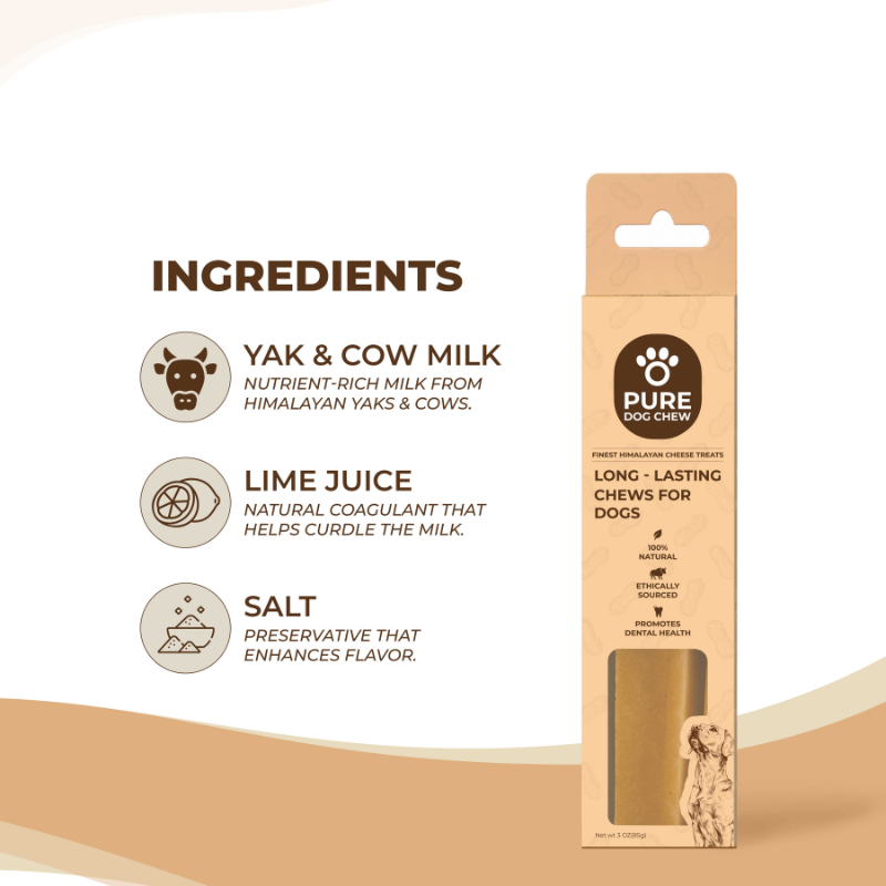 Peanut Butter Himalayan Yak Cheese Dog Chew – 3 oz