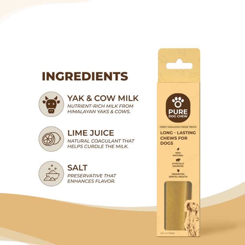 Turmeric Himalayan Yak Cheese Dog Chew – 3 oz