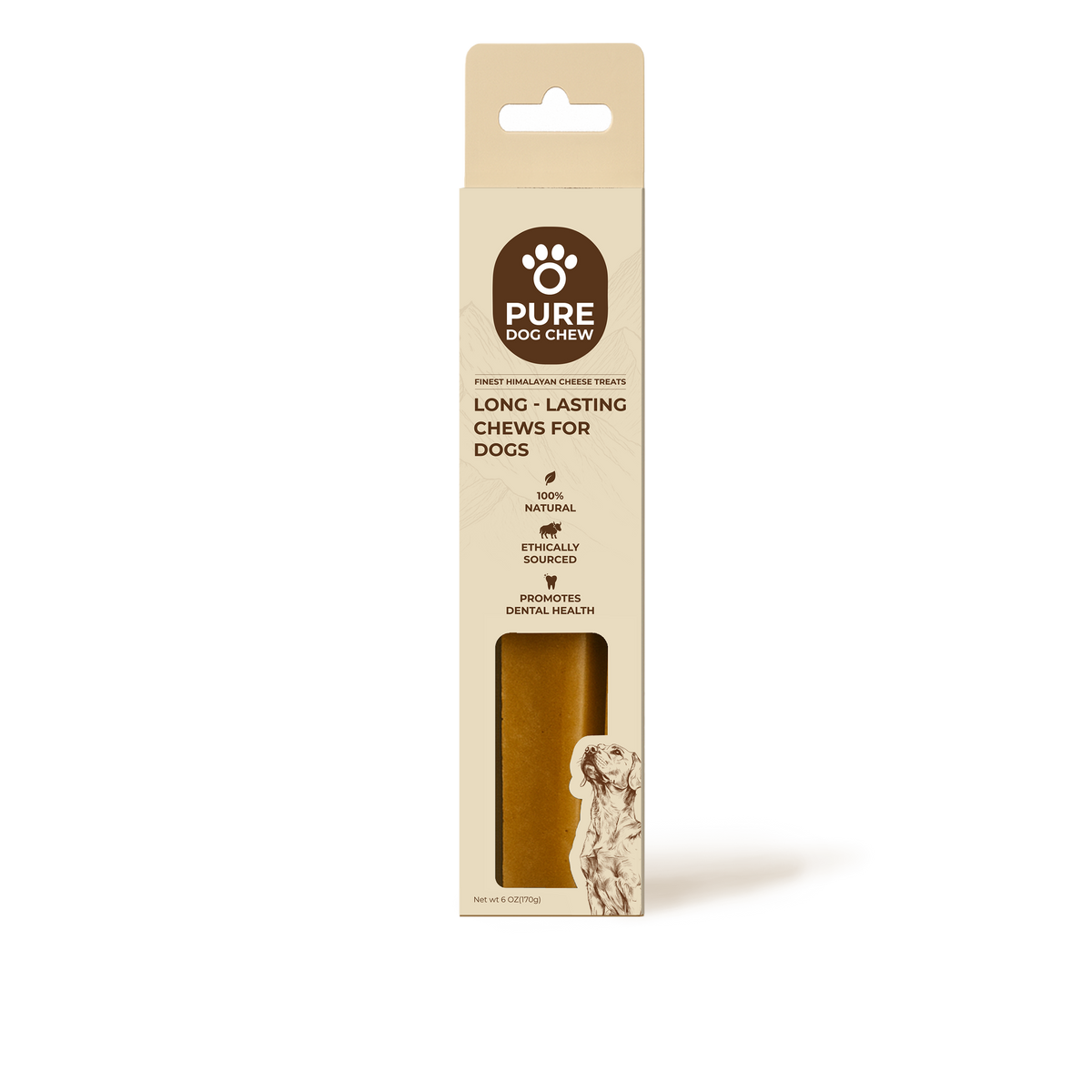 Pure Dog Chew Original Himalayan Yak Cheese Chew - 6 oz