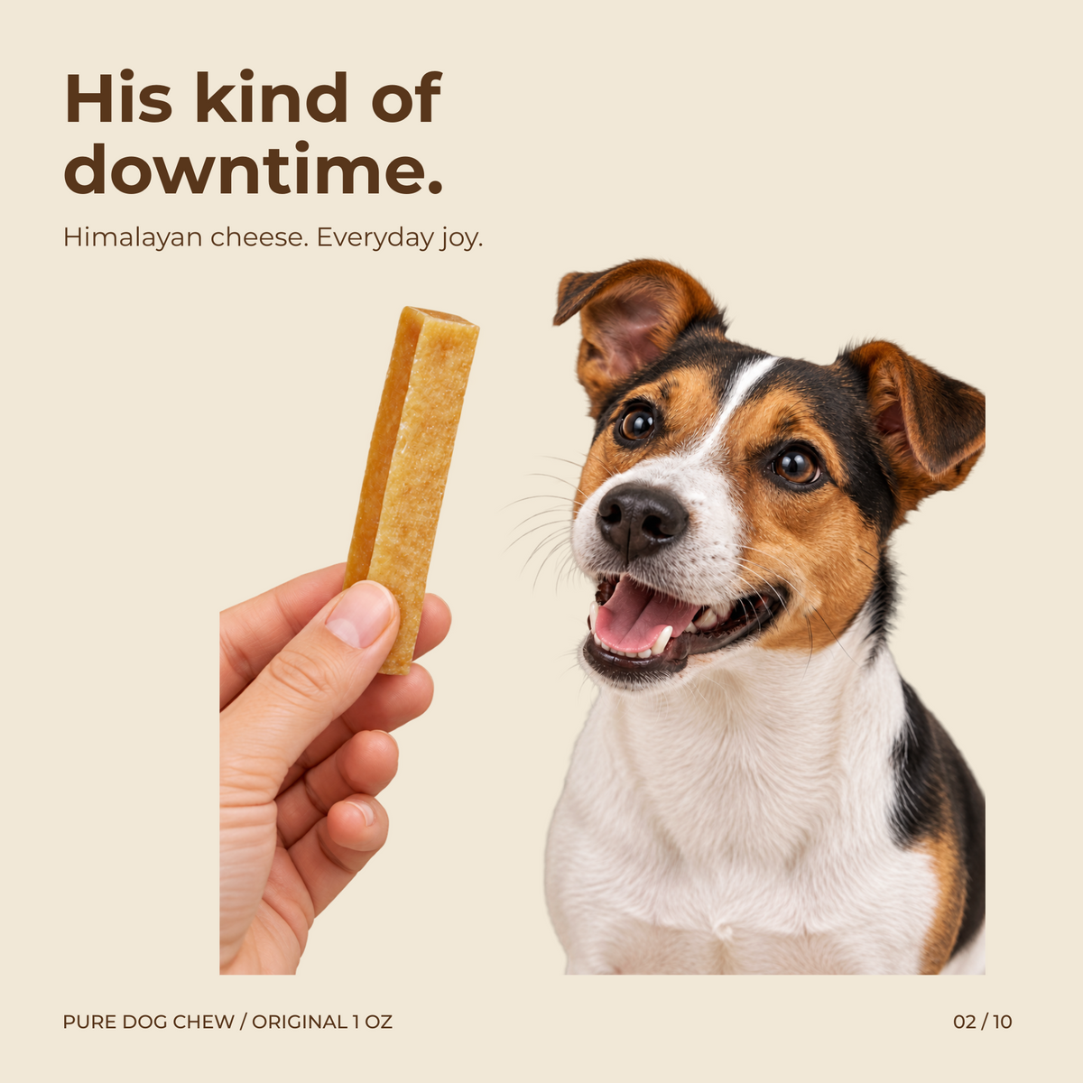 Original Himalayan Yak Cheese Dog Chews – 1 oz × 3 Sticks