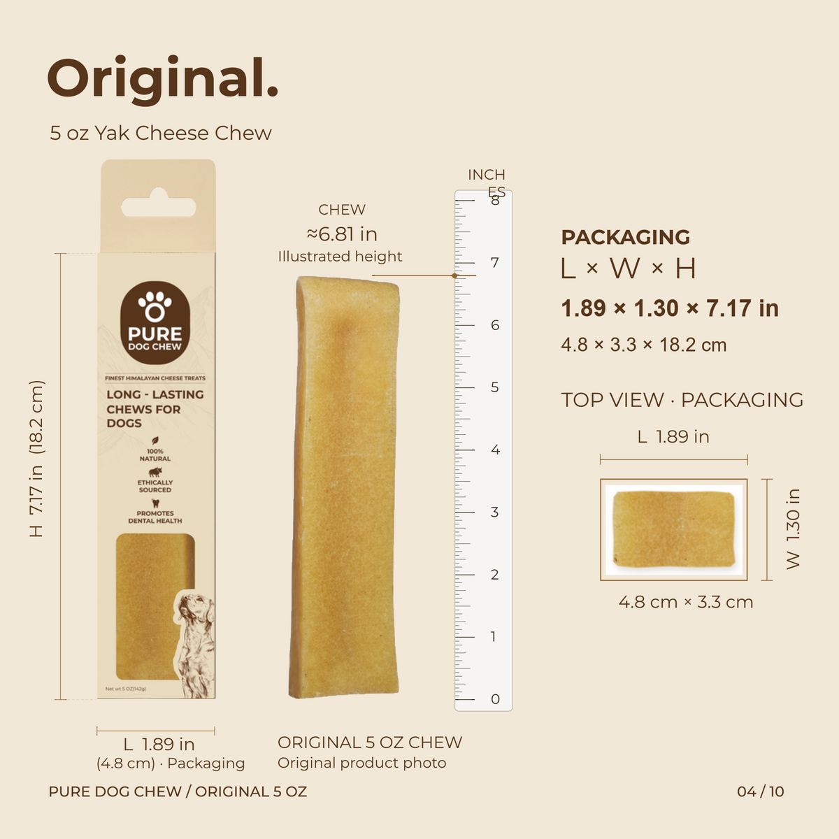 Original Himalayan Yak Cheese Dog Chew – 5 oz