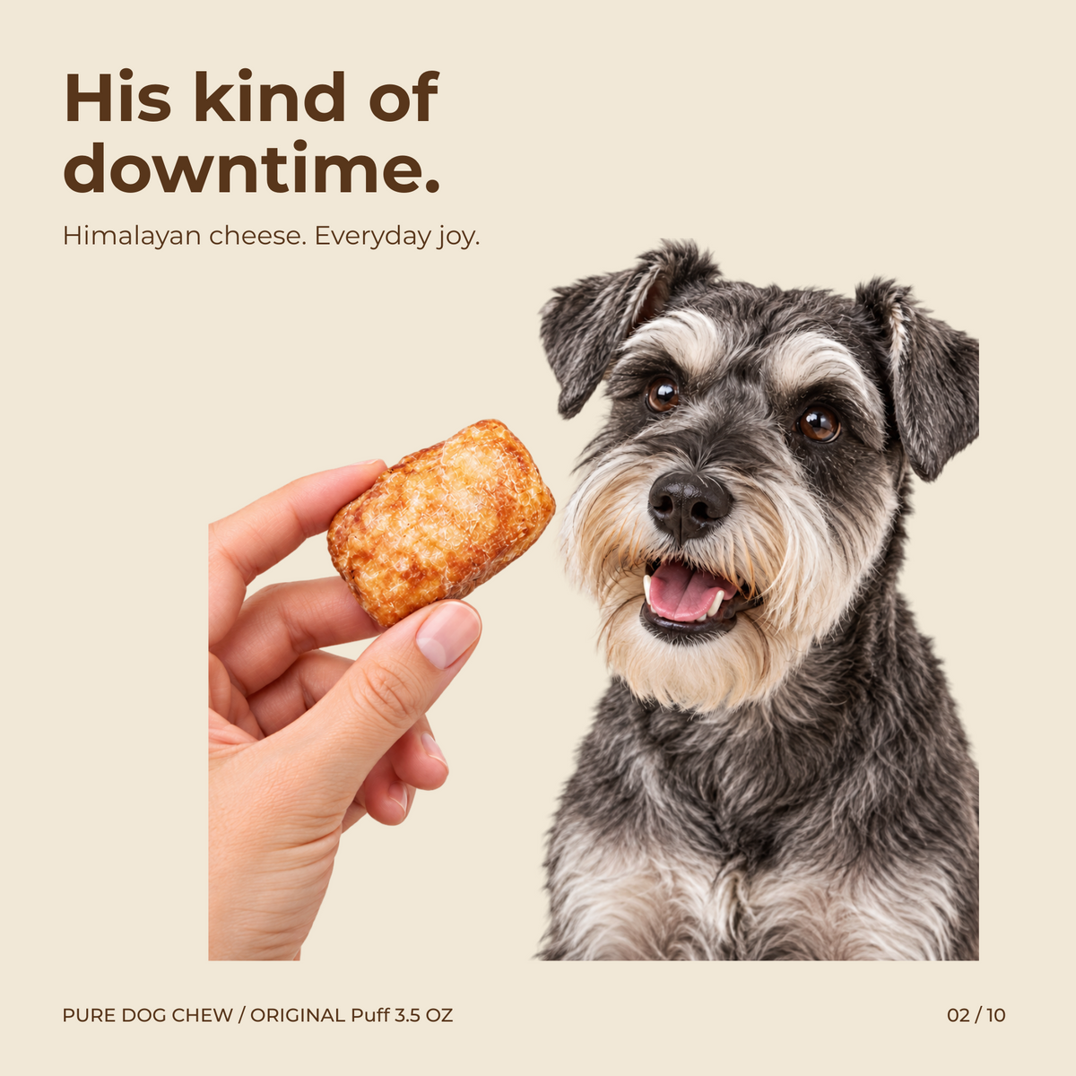 Puffed Himalayan Yak Cheese Dog Treats – 3.5 oz