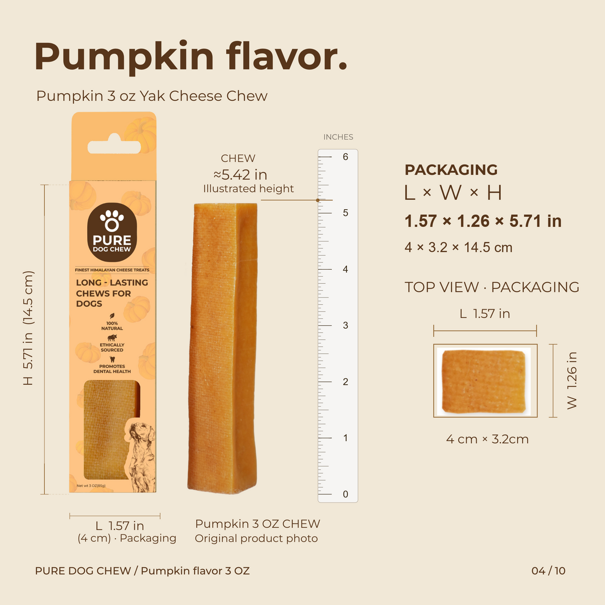 Pumpkin Himalayan Yak Cheese Dog Chew – 3 oz
