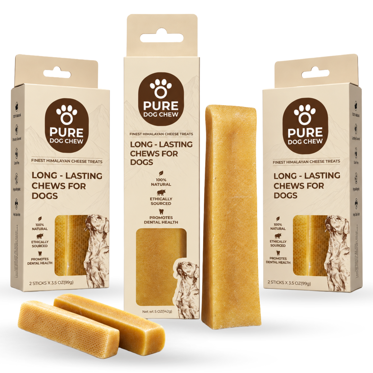 Multi-dog household yak cheese chew bundle package